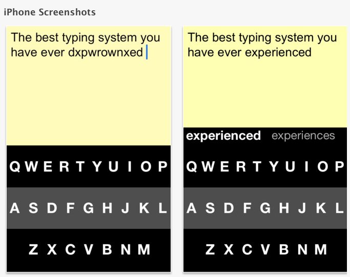 Fleksy keyboard text
prediction example